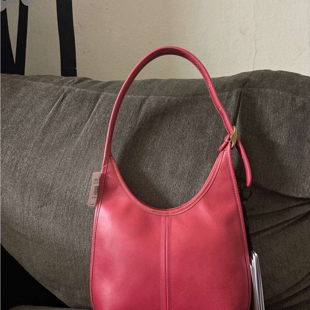 NWT Rare Coach Ergo in Bright Carmine Red Pink Original Natural Leather C3855 - Picture 3 of 6